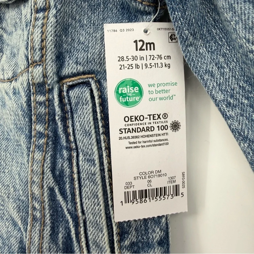 NWT OshKosh B'gosh Blue Denim Jacket size 12m